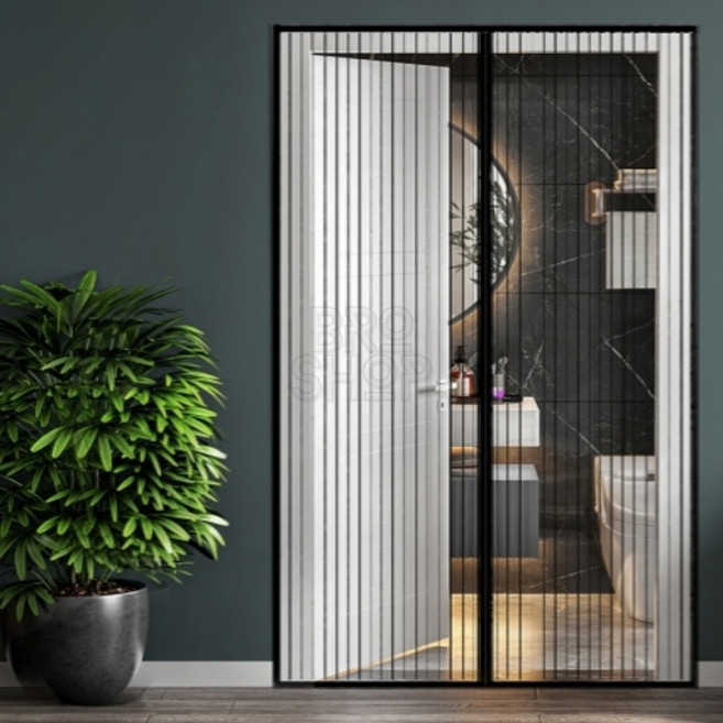 다모아꾸밈 자석 문 모기장 120x210cm 블랙 자석모기장대형