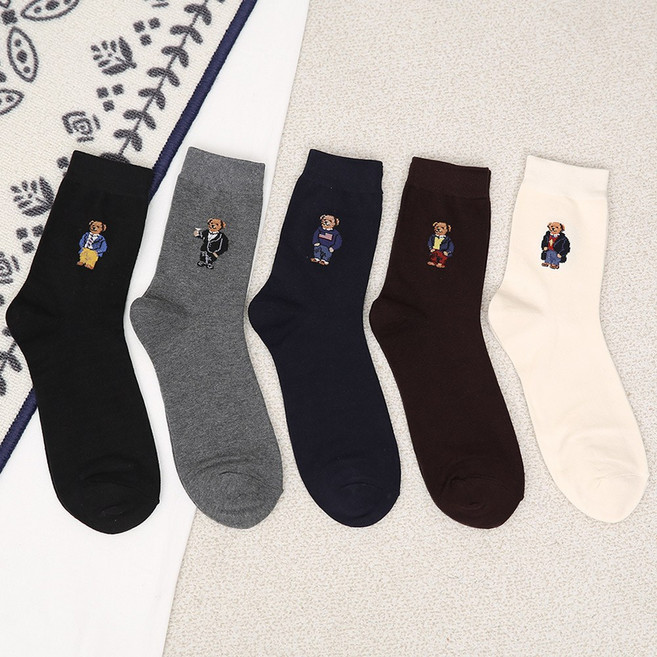 발장난양말 남성 신사곰돌이 10켤레 중목 패션 양말