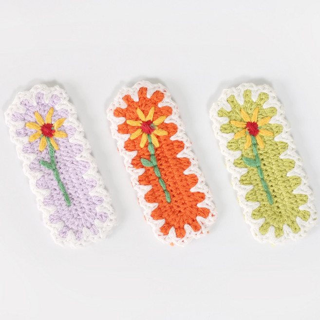 [펠트친구] 뜨개 한송이꽃 와펜(2개) [3123], 연두, 1개