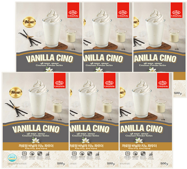 까로망 치노바닐라 파우더 음료베이스, 500g, 1개입, 6개