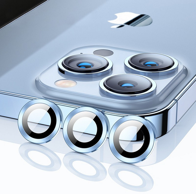 QTR iPhone17鏡頭保護貼 康寧玻璃 AR防眩光, 1個, 天峰藍13Pro/ProMax(3入組)