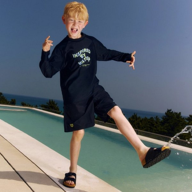 아레나 남아동 코스탈 래쉬가드 세트 (A5BB1BS83BLK) 키즈 주니어 강습용