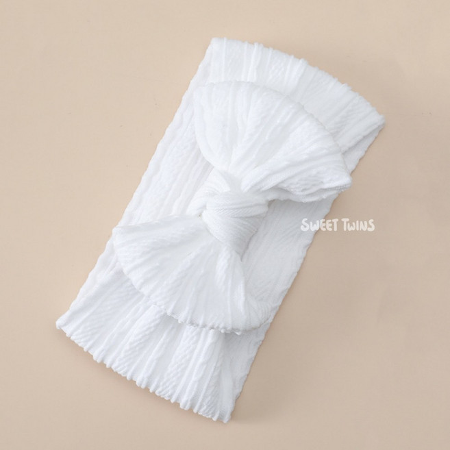 Sweet Twins 超柔法式麻花蝴蝶結寶寶髮帶 嬰兒頭飾 新生兒髮飾