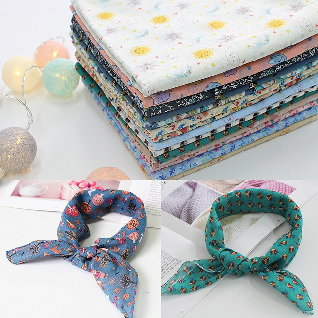 렌느 가제손수건 다양한 디자인 여성손수건 캐릭터손수건 플라워 쁘띠 손수건스카프 유치원 유아손수건 어린이집손수건 단체 행사손수건