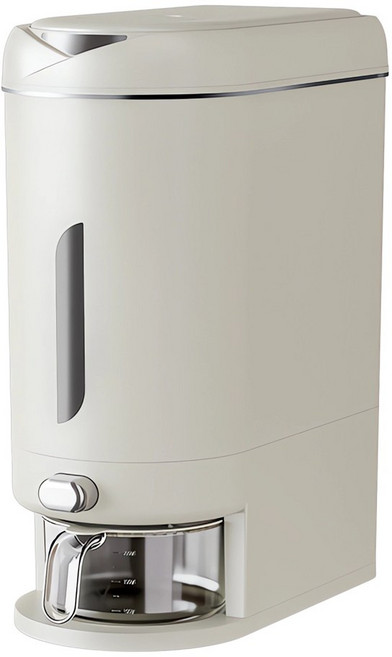 ZOZOFO 원터치 쌀통 밀폐 방습 쌀보관함 쌀 보관함 용기 밀폐 디스펜서, 1개, 화이트