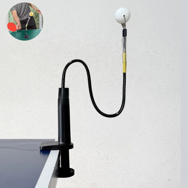 실내 탁구연습기 셀프탁구연습 스윙가능, 블랙-집게형, 1개