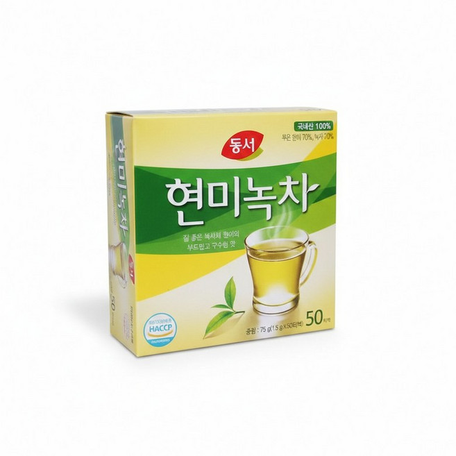 동서식품 현미녹차 50T x 4개티백 음료, 1.5g, 1개, 50개입
