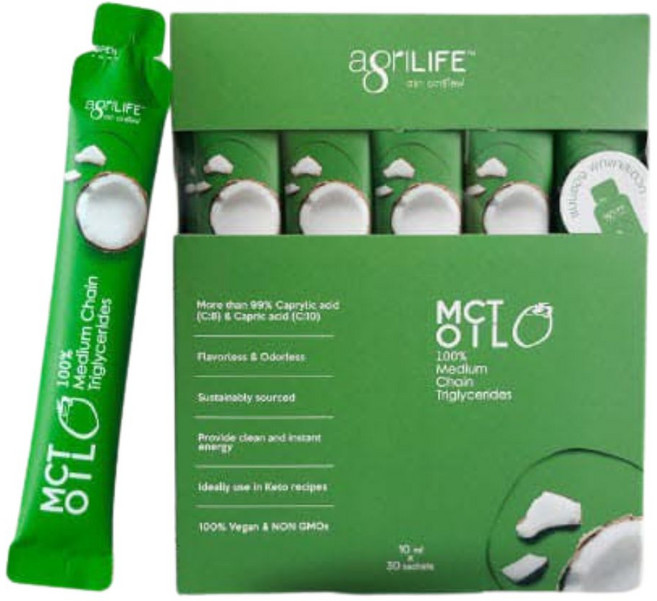 Agrilife 中鏈MCT油隨身包 無色無味 方便攜帶 30包x10ml, 30個, 10ml
