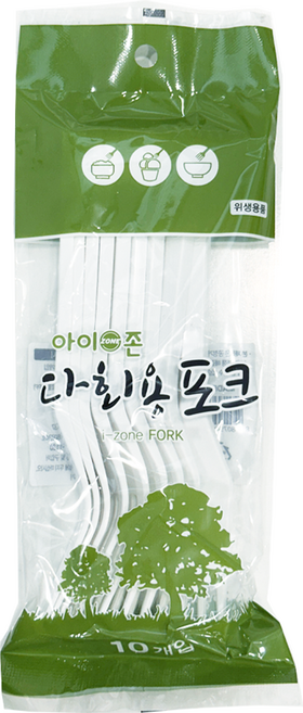 일회용 포크 플라스틱 다회용 10입, 1개, 10개입