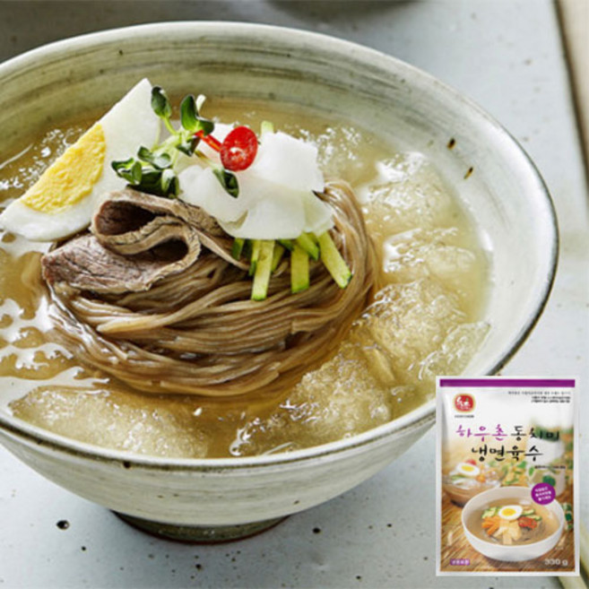 하우촌 냉동 메밀 냉면 동치미 육수 330g 교동식품 물냉면 비빔냉면, 1개