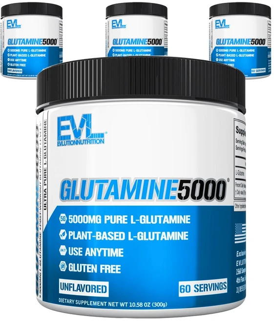 EVLUTIONNUTRITION 울트라 퓨어 글루타민 5000mg 언플레이버드, 4개, 300g - 쿠팡
