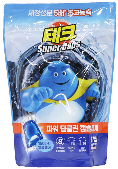 테크 수퍼캡스 파워딥클린 캡슐세제 일반 드럼 겸용