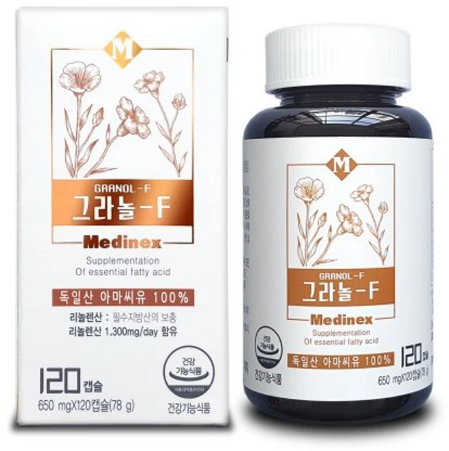 그라놀에프 [정품] 그라놀-F 식물성오메가3 아마씨유 120캡슐, 120정, 1개 - 쿠팡