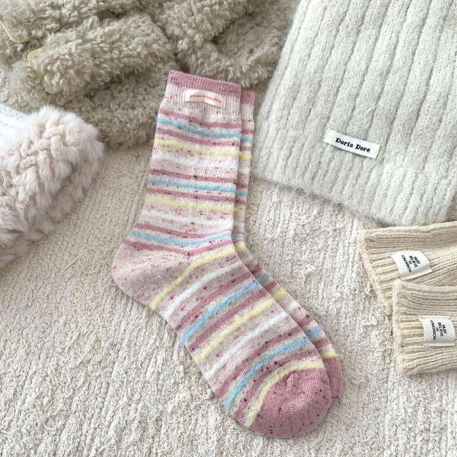日系秋冬少女感羊毛中筒襪