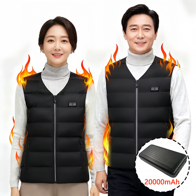[5초 쾌속 발열] 따스미 USB 발열 조끼 / 남여공용 방한 열선 베스트 / 캠핑 등산 골프 오토바이까지
