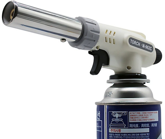 [누리공구]금속 화염 총 부탄 버너 1300 도 용접 가스 토치 휴대용 라이터 야외 캠핑 바베큐 전기 점화, 없음, 1개