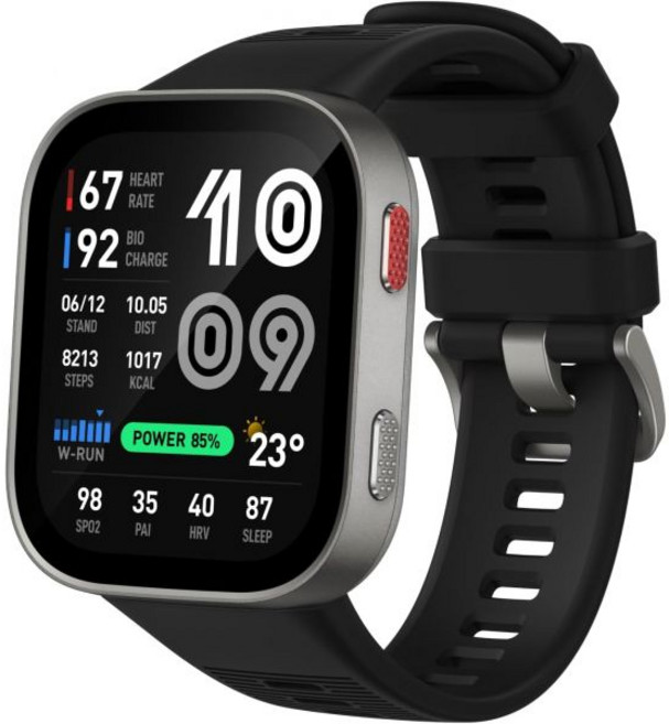 Amazfit Bip 6 스마트 워치 46mm 14일 배터리 1.97인치 AMOLED 디스플레이 GPS 및 무료 지도 AI 블루투스 통화 및 문자 건강 피트니스 및 수면 트래커, Silver (Black Band), Bip Max