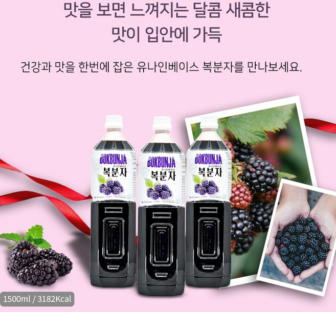 유나인 복분자원액 1.5L*8펫