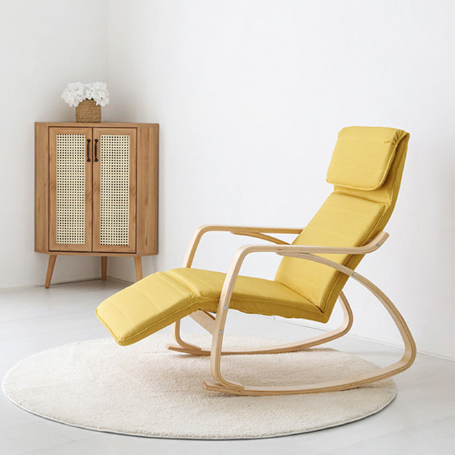 벤우드 흔들의자 레그레스트 YC10A 내추럴, 옐로우, 1개