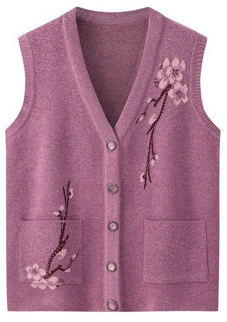 에이트샵 할머니 니트 조끼 꽃자수 요양원옷 할머니옷 베스트 70 80대
