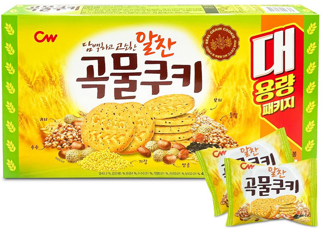 청우 알찬 곡물 쿠키 480g 대용량 쿠키, 1개