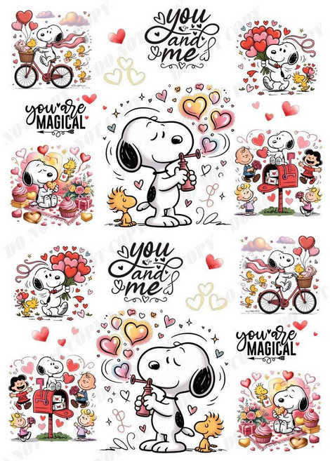 Snoopy 水轉印/熱轉印貼紙 藝術裝飾貼, 1個, 熱轉印