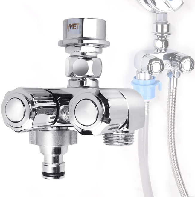 와이넷 스마트 분배기 밸브 세탁기호스 수도꼭지 매립형 물분배 2구 커플링 어댑터, 1개