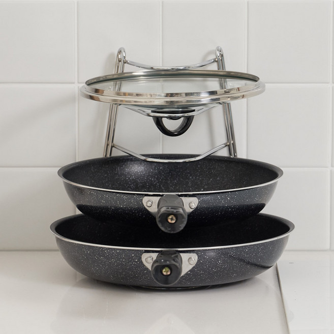 에이치제이 크롬 4단 후라이팬정리대, 단품, 1개