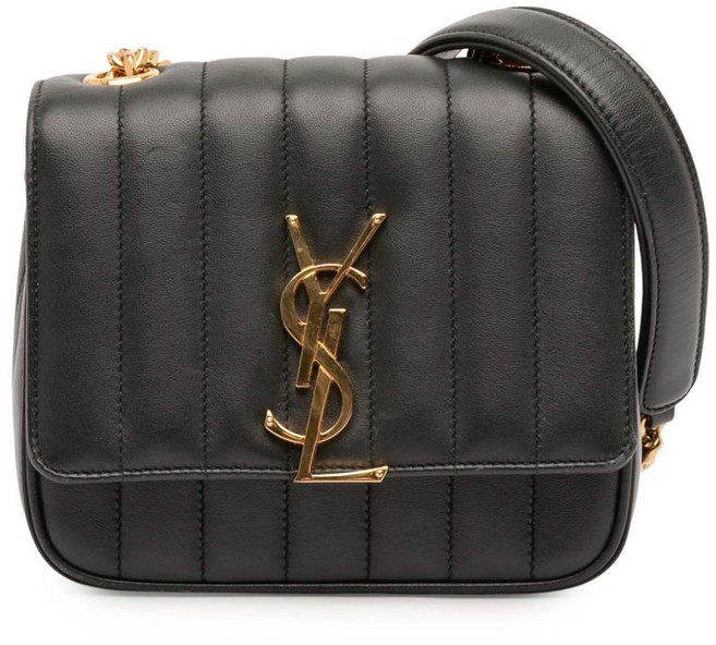 생 로랑 중고 2018 스몰 램스킨 모노그램 비키 체인 크로스 백