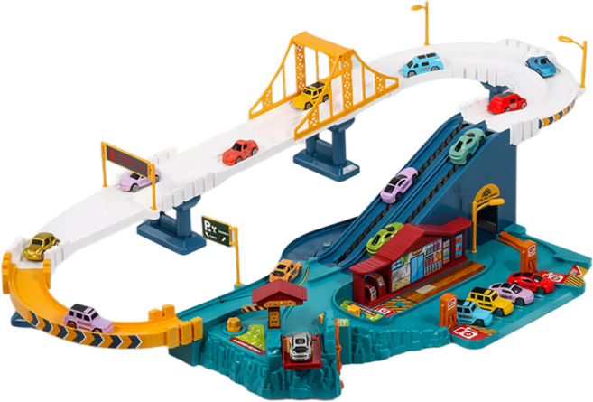 GOTO 汽車軌道停車場 恐龍主題盤山公路 兒童益智玩具, 城市高速公路, 1個