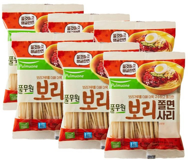 풀무원식품 보리쫄면사리 150g, 6개