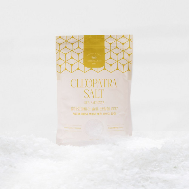 클레오파트라솔트 W55 천일염 간수없음 천연소금 가정용 지퍼백, 4개, 1kg