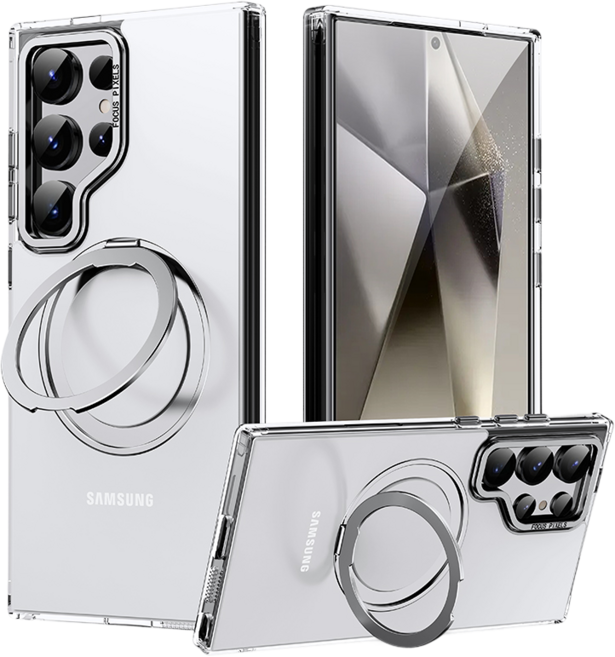 윰스모르 갤럭시 S23 S24 울트라 맥세이프 360도회전 스마트링 케이스