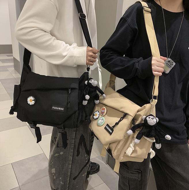 보슈 남성 여성 공용 데일리 메신져백 캔버스 크로스 가방 B1-3