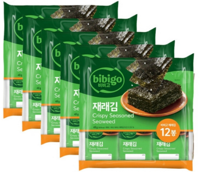 명가김 재래김 4g x12입 5개 (기존/리뉴얼 패키지 랜덤배송), 60개