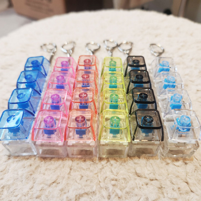 키보드 키링 스트레스 해소 가방 키홀더 유행 아이템 키링, 1개, 6종류 랜덤