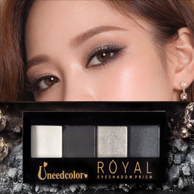 1+1 데일리 아이섀도우 4구 팔레트 7종, 2개, 07시크 스모키그레이