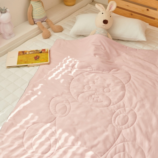 곰돌이 냉감 작은이불 아리아 키즈 유아 부드러운 냉감 낮잠이불100x150cm