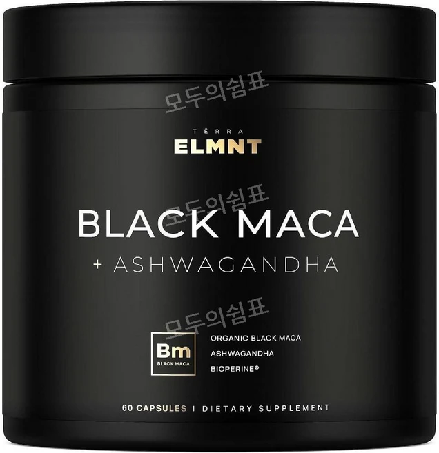 ELMNT 블랙 마카 아슈와간다 Black Maca 60캡슐, 1개 - 쿠팡