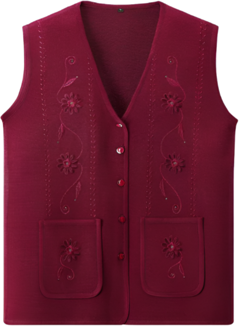 프롬타이거 엄마 할머니 중장년 브이넥 조끼