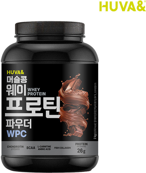 휴바앤 머슬콩 프로틴 WPC 98% 단백질보충제 헬스보충파우더 쵸코맛 2kg, 1개