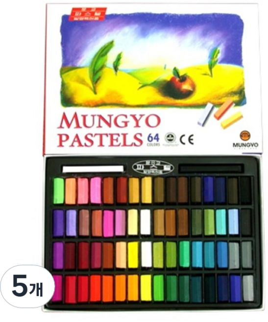 문교 사각파스텔, 64색, 5개