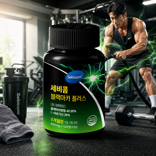아르기닌 블랙 마카 아르기닌 흑마늘 페루마카 블랙 남자 갱년기 영양제 600mg, 1개, 120정