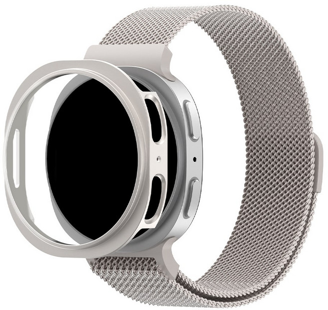 아이메이드잇 갤럭시워치 호환 밀레니즈루프 밴드 메탈 스트랩 케이스 세트, 스타라이트, 1개