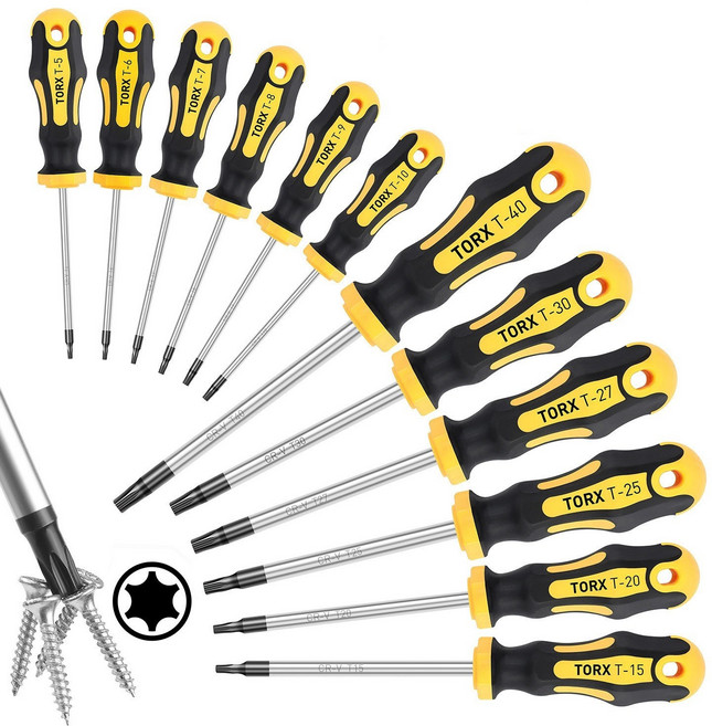 공구PXJ 12종 롱타입 별 드라이버 세트, 1세트