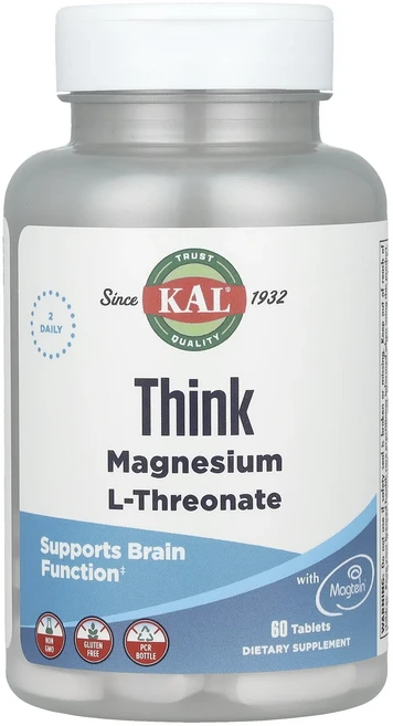 KAL 두뇌 기능 강화 마그네슘 l-트레온산 60정, KAL 두뇌 기능 강화 마그네슘 l트레온산 60정, 1개 - 쿠팡