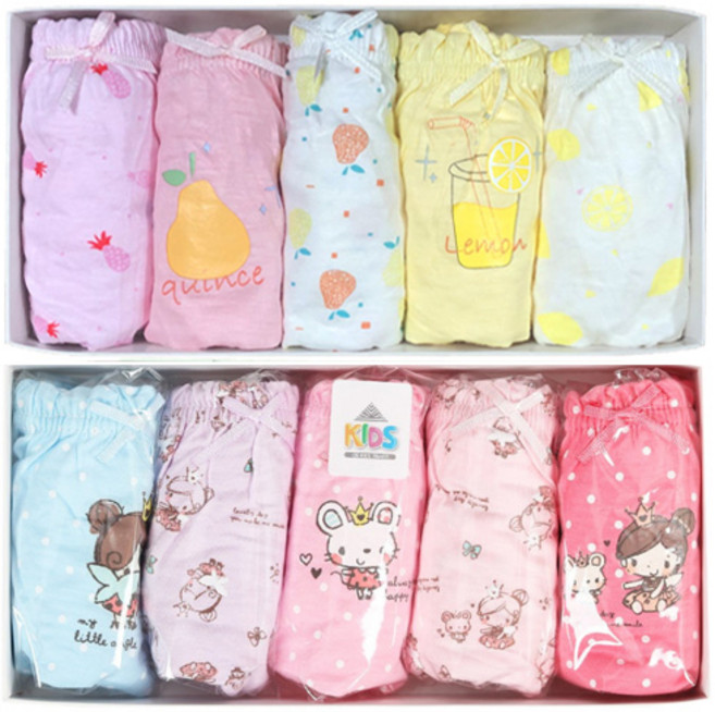 여아용 소풍 삼각팬티 10종 세트