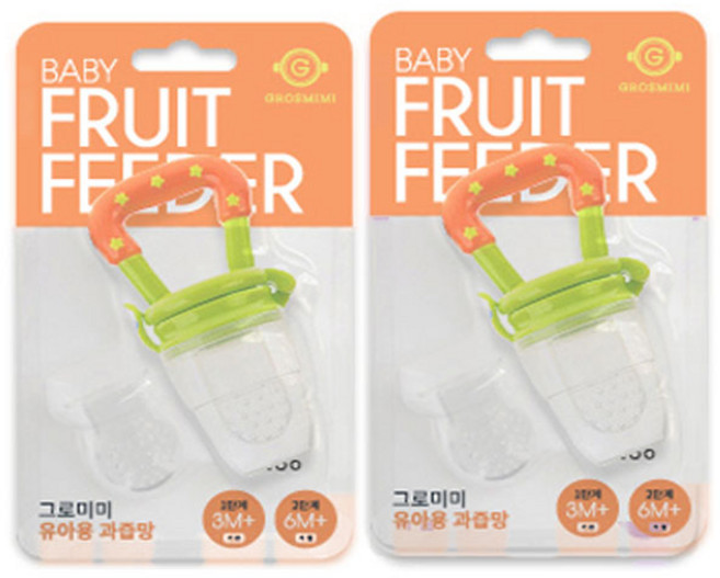 그로미미 유아용과즙망2p(1단계+2단계)-2개/스위트 과즙듀오팩, 1개, 그린2개