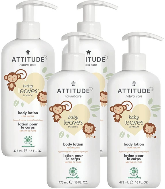 에티튜드 ATTITUDE 베이비 리브즈 사이언스 유아 바디로션 배향 473ml 4개 - 쿠팡