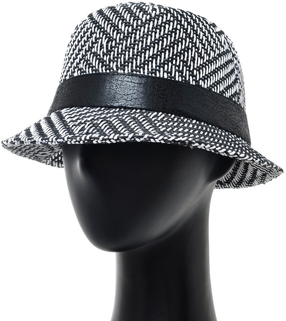 BCF012.밀짚 격자 여성 페도라 자외선차단 모자 여름 지사 챙모자